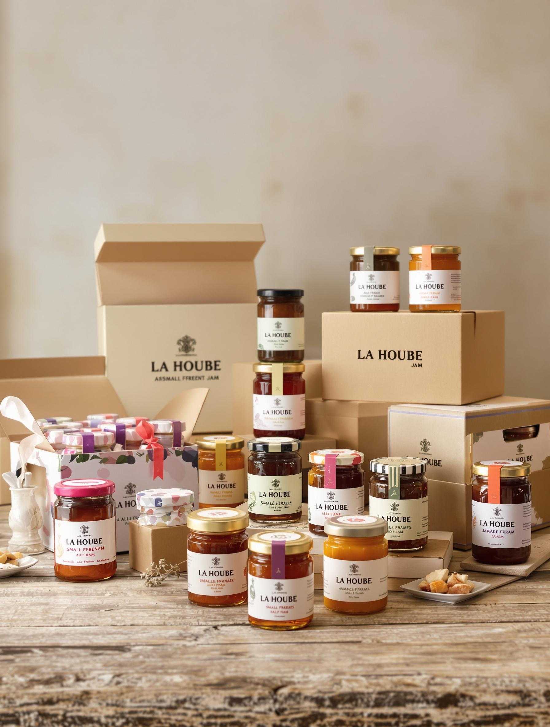 Pots de confiture La Hoube en coffret et formats individuels, boutique gourmande.